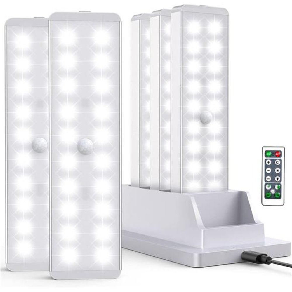 LED Closet Light with Charging Station, 20LEDs Dimmer Rechargeable Motion Sensor